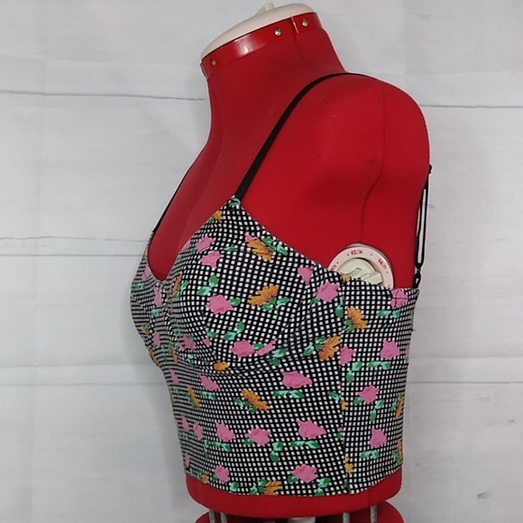 🎈MINKPINK Floral Cop Top Sz S - Picture 2 of 7